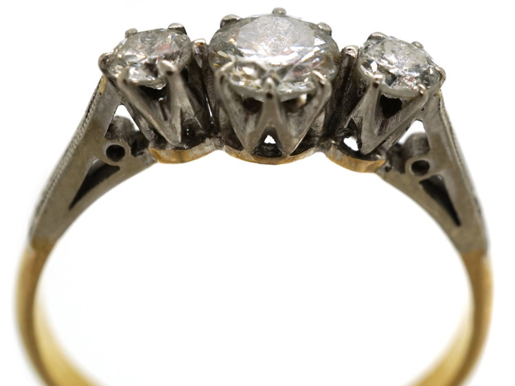 18ct & Platinum, Three Stone Diamond Ring