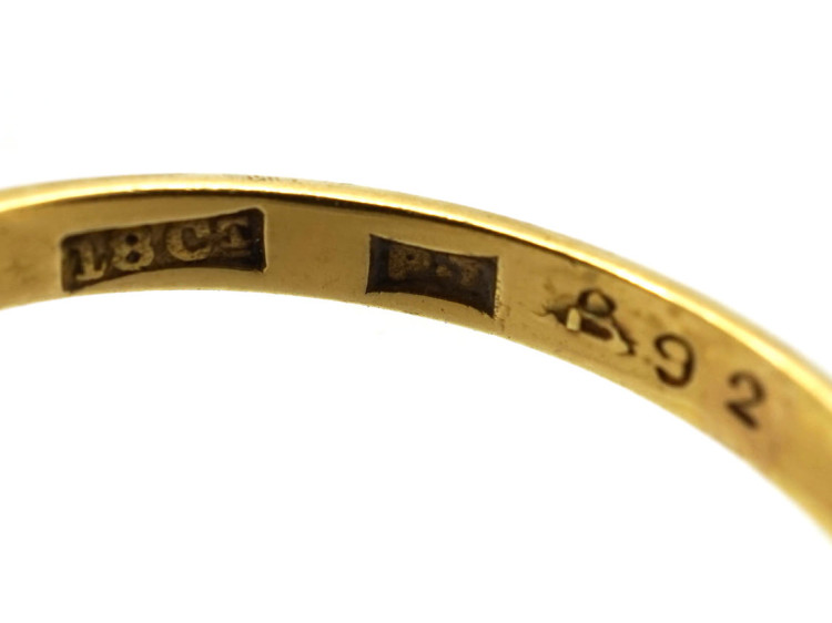 Edwardian 18ct Gold, Platinum & Single Stone Diamond Ring