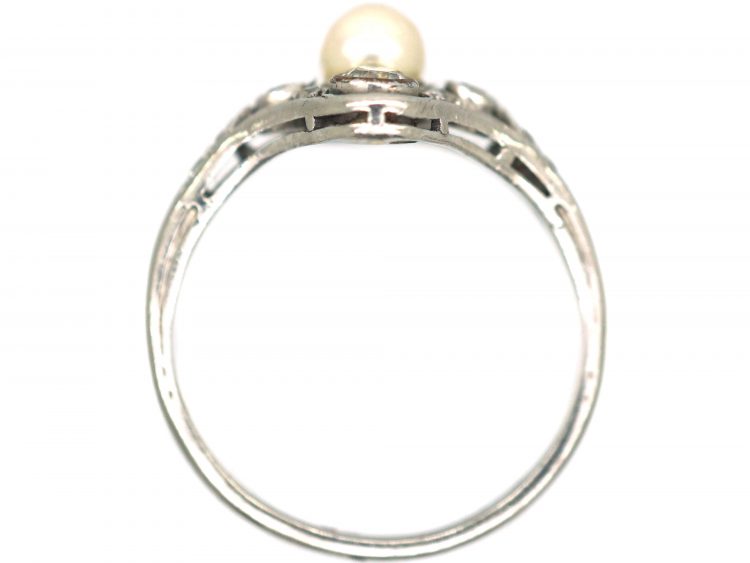 Edwardian Diamond & Natural Pearl Ring