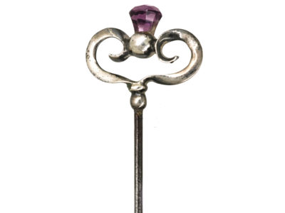 Silver & Amethyst Hatpin by Charles Horner
