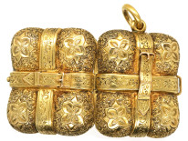Victorian 15ct Gold Buckle Design Rectangular Locket