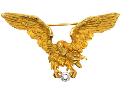 French 18ct Gold Eagle Brooch by Gaston Lafitte