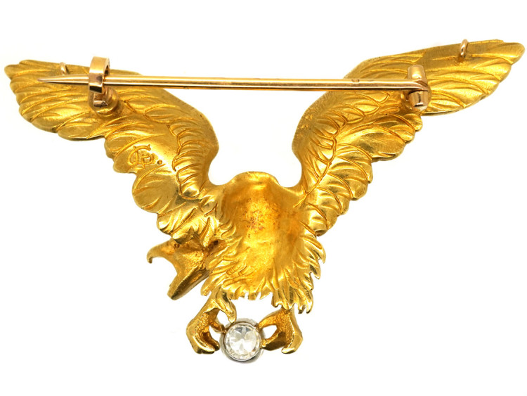 French 18ct Gold Eagle Brooch by Gaston Lafitte