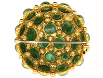 18ct Gold Emerald & Pearl Dome Brooch
