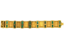 Art Deco 18ct Gold & Turquoise Bracelet