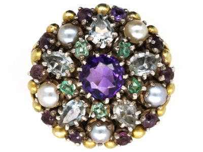 Gold & Silver Multi Gem Ring by Dore Nossiter