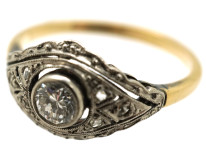 Art Deco 18ct Gold, & Platinum Diamond Ring