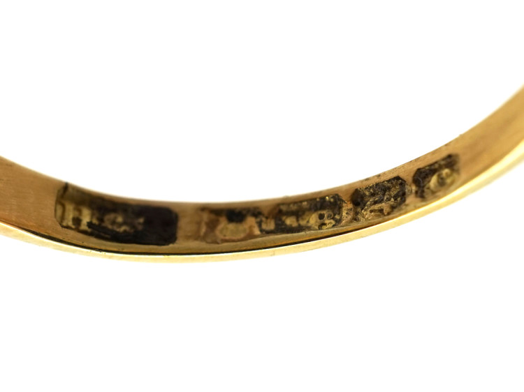 Edwardian 18ct Gold, Diamond & Ruby Twist Ring