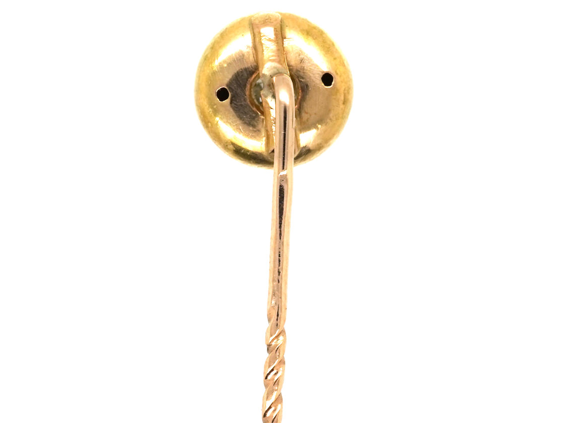 Victorian 18ct Gold & Diamond Round Tie Pin (177L) | The Antique ...