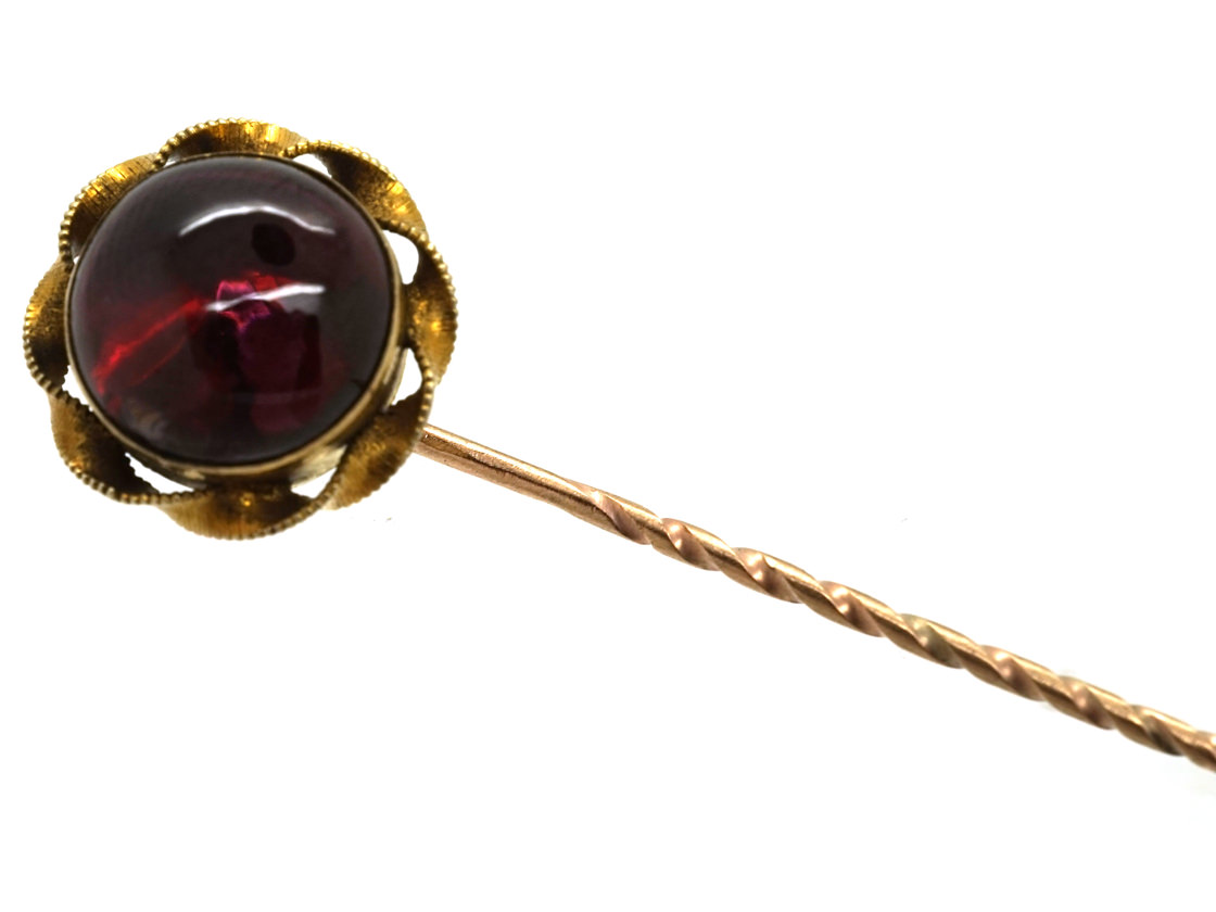 Victorian 15ct Gold & Cabochon Garnet Tie Pin (178L) | The Antique ...