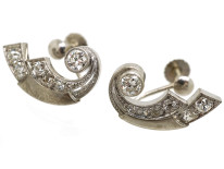 Art Deco 18ct White Gold & Diamond Earrings