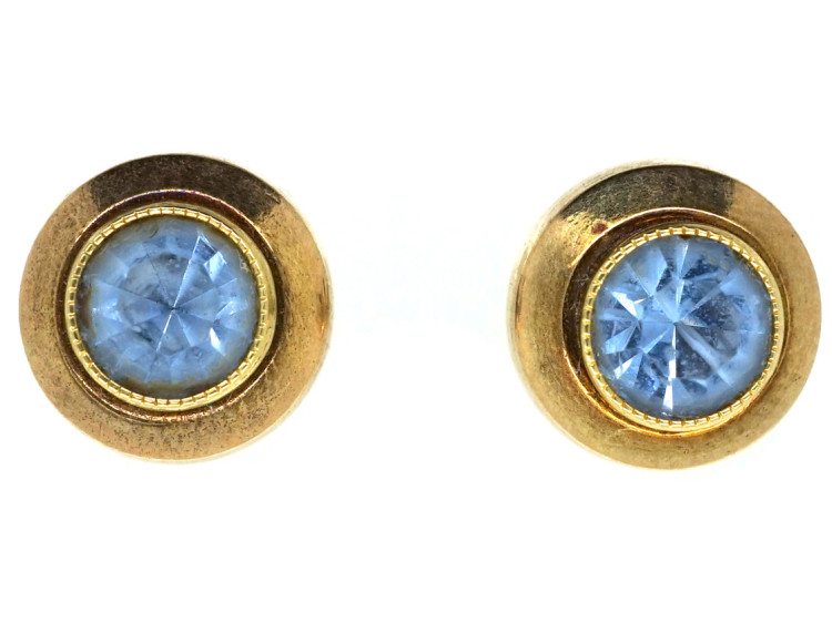14ct Gold & Aquamarine Stud Earrings