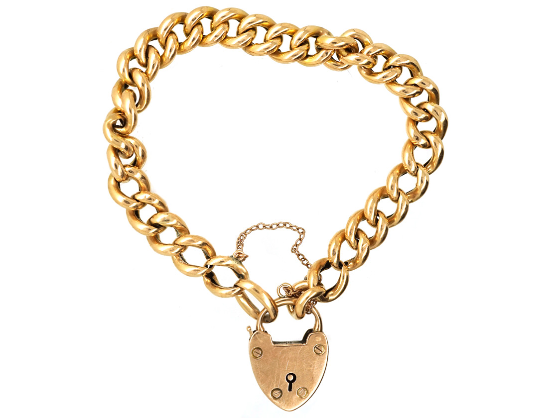 9ct Gold Curb Bracelet (147L) | The Antique Jewellery Company