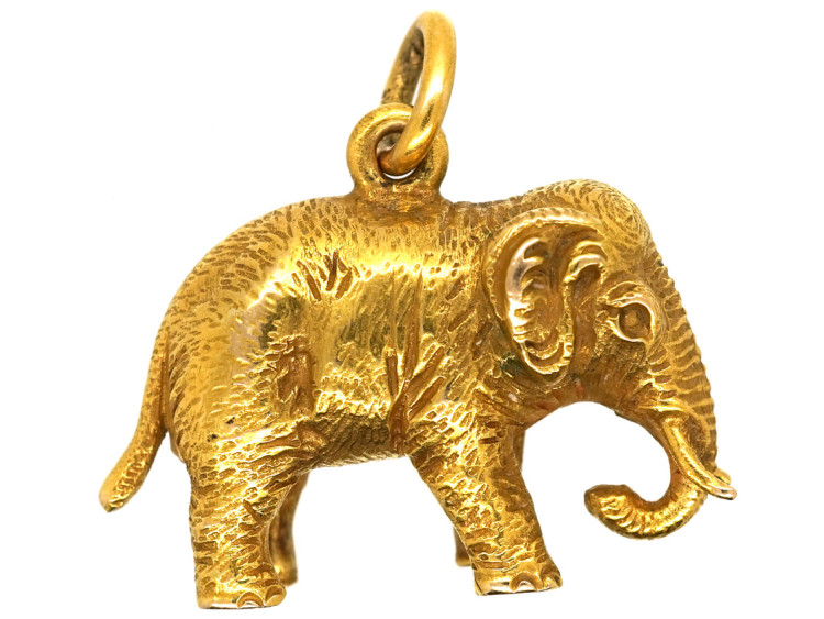 Edwardian 15ct Gold Elephant Pendant
