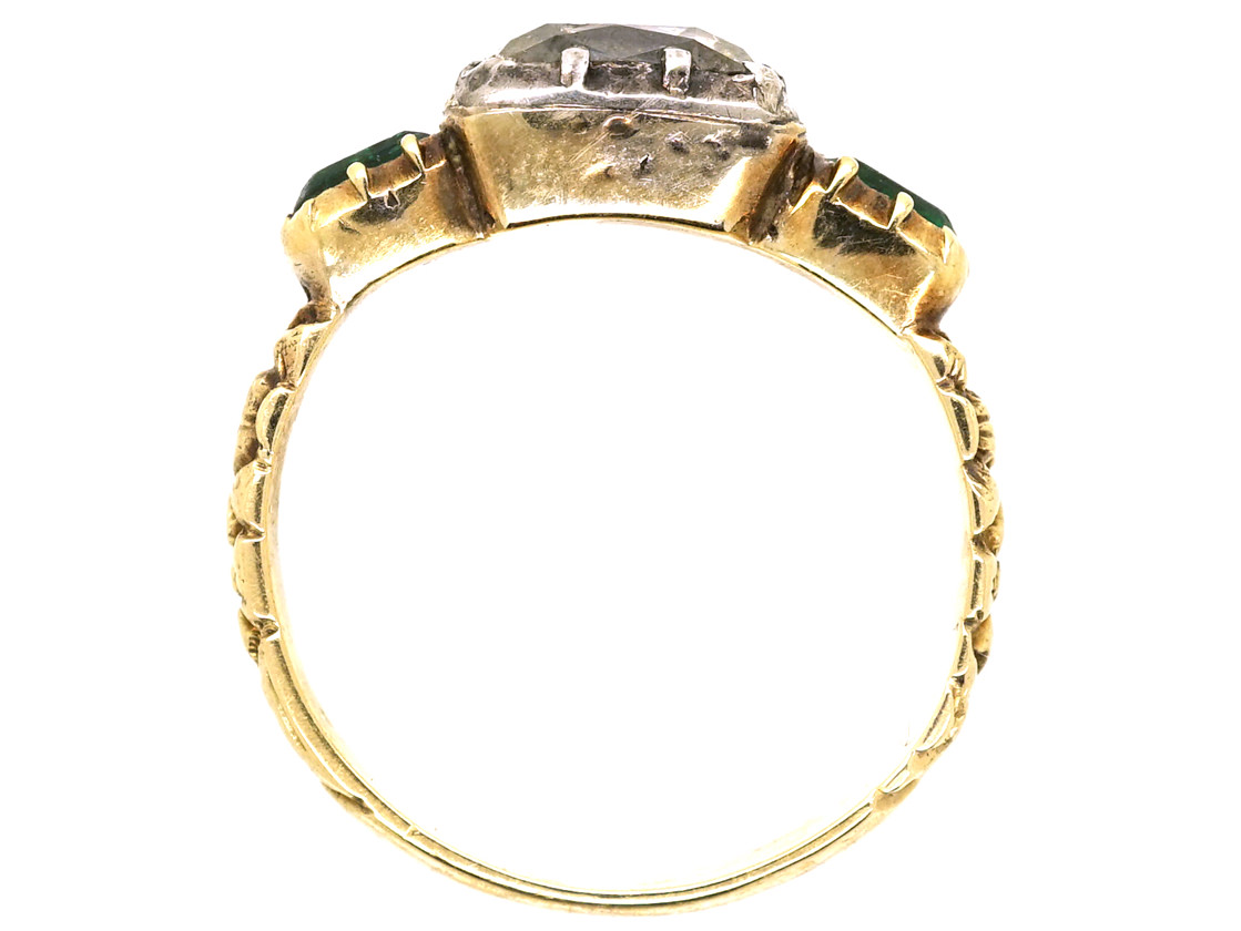 Georgian 18ct Gold, Diamond & Emerald Ring (174L) | The Antique ...