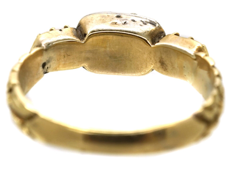 Georgian 18ct Gold, Diamond & Emerald Ring