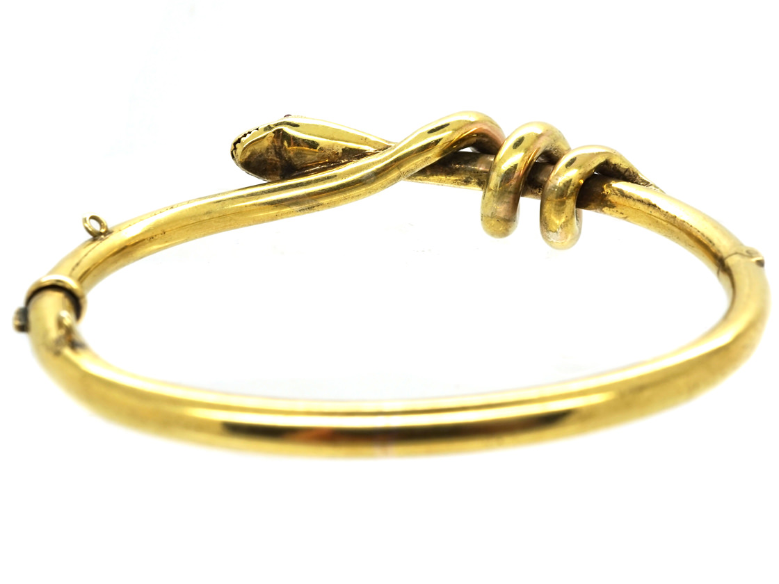 Victorian 15ct Gold Snake Bangle (97L) | The Antique Jewellery Company