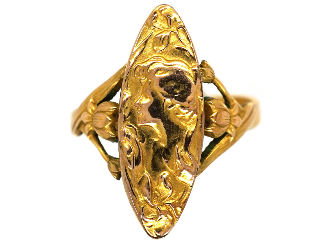 French Rolled Gold Art Nouveau Ring (57C/OJ) | The Antique Jewellery ...