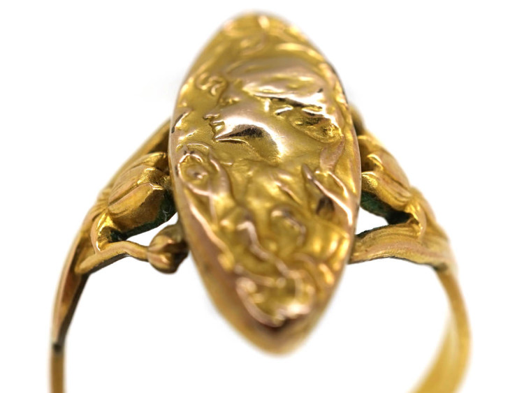 French Rolled Gold Art Nouveau Ring