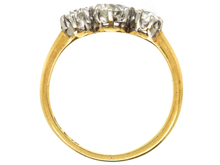 18ct Yellow & White Gold Diamond Three Stone Ring