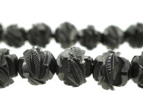 Victorian Carved Jet Beads Necklace with Jet Clasp