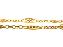 Edwardian 18ct Gold Decorated Chain