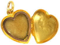 Edwardian 15ct Gold Heart Shaped Locket Set With a Sapphire, Ruby & Diamond