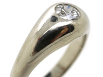 Art Deco French Platinum & Single Stone Diamond Ring