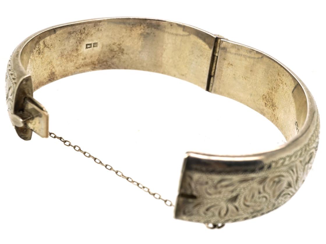 Silver Engraved Bangle (20L) | The Antique Jewellery Company