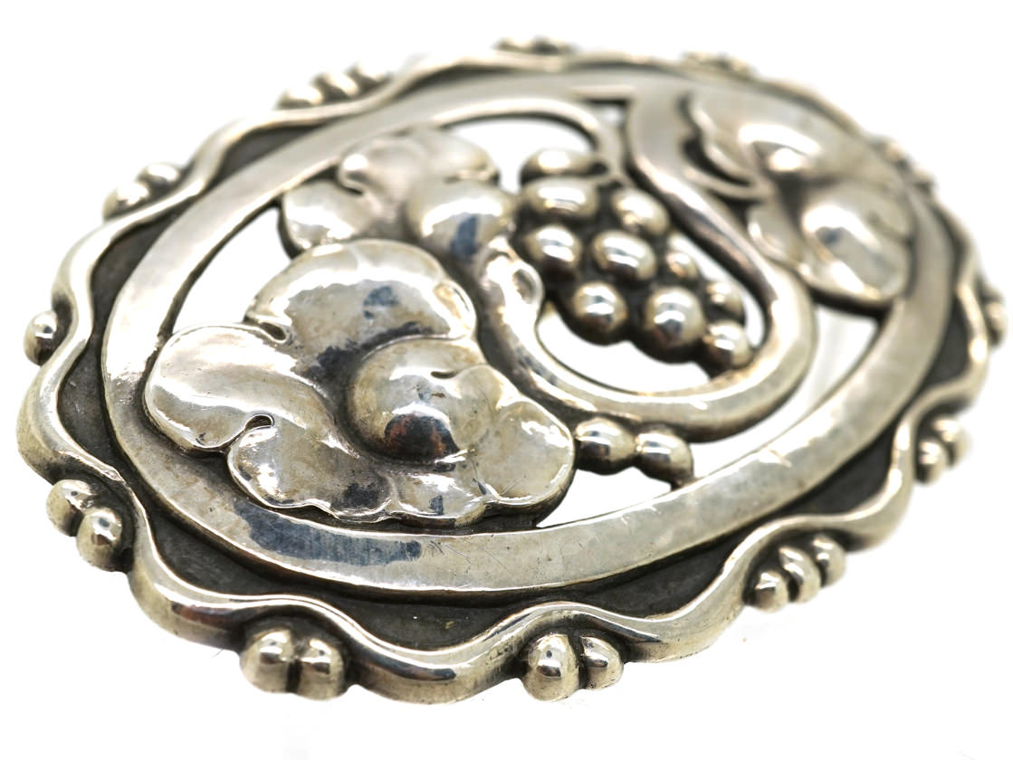 Retro Silver Flower Brooch by Georg Jensen (162L) The Antique