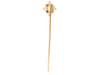 Edwardian 15ct Two Colour Gold & Opal Tie Pin