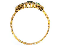 Victorian 15ct Gold, Emerald Ruby & Rose Diamond Ring