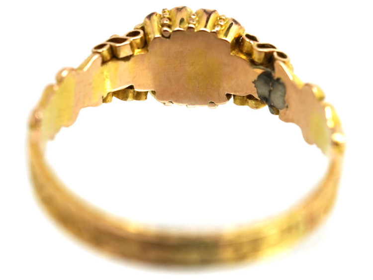 Victorian 15ct Gold, Emerald Ruby & Rose Diamond Ring