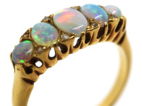 Edwardian Opal & Rose Diamond Five Stone Ring