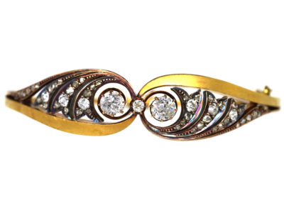 Edwardian 15ct Gold & Diamond Bangle