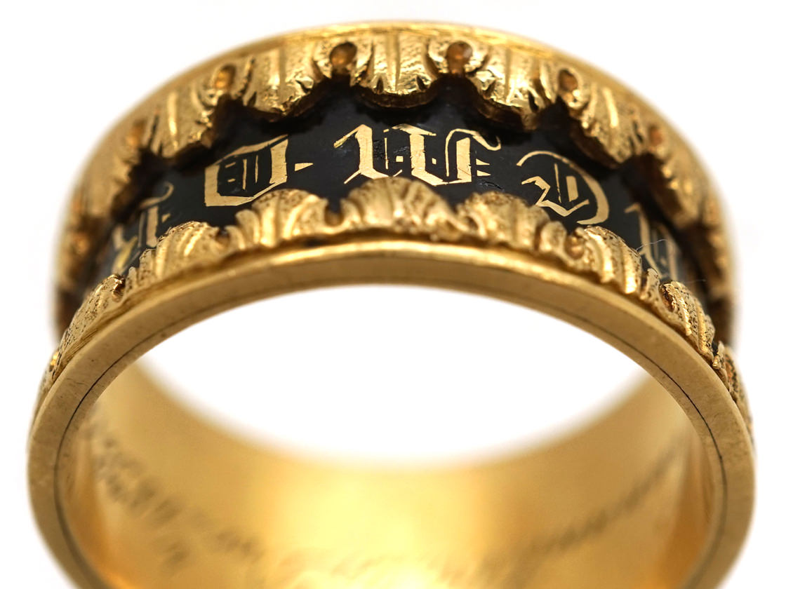 Early Victorian 18ct Gold Memorial Ring (349L) | The Antique Jewellery Company