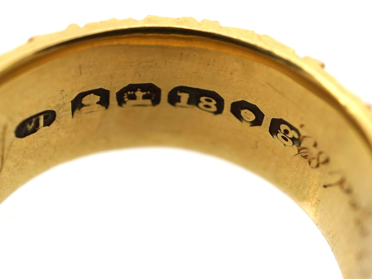 Georgian 18ct Gold & Enamel Mourning Ring for William Dent