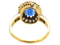 Edwardian 18ct Gold Oval Sapphire & Diamond Ring