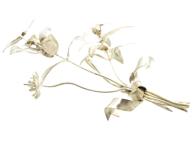 Victorian Silver Lily Brooch