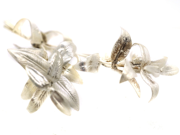 Victorian Silver Lily Brooch