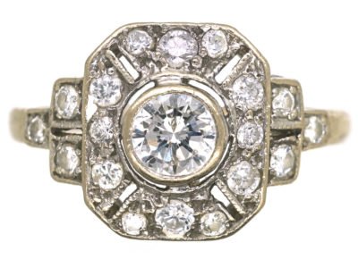 Art Deco 18ct White Gold Diamond Ring
