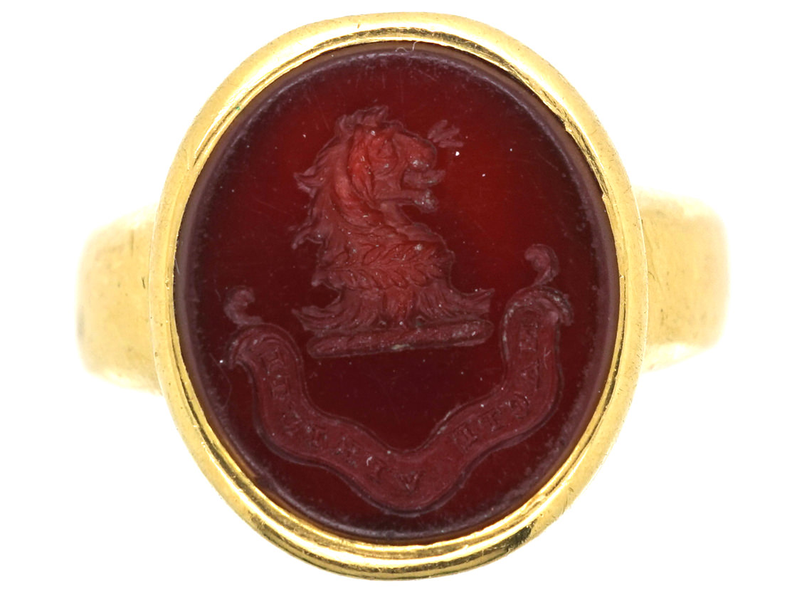 Victorian 18ct Gold & Carnelian Intaglio Signet Ring (329L) | The ...