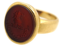 Victorian 18ct Gold & Carnelian Intaglio Signet Ring