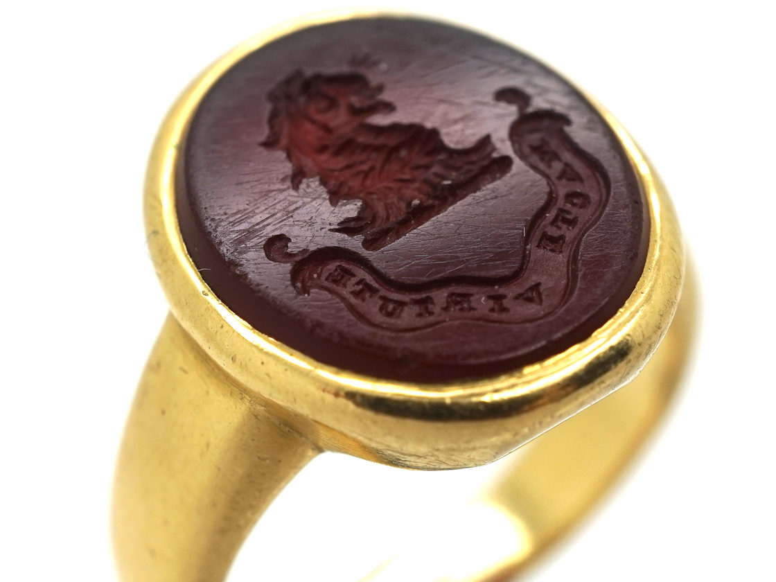 Victorian 18ct Gold & Carnelian Intaglio Signet Ring (329L) | The ...