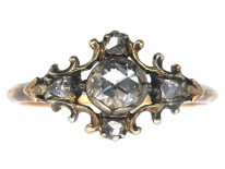 Georgian 18ct Gold & Silver Rose Diamond Ring