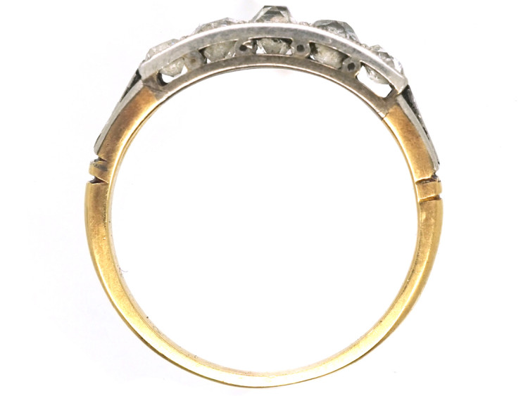 Art Deco 18ct Gold & Platinum Five Stone Diamond Ring