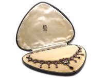 Edwardian Silver & Paste Necklace in Original Case