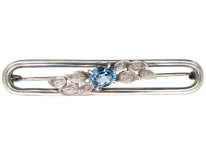 Art Deco Silver & Blue Synthetic Spinel Brooch