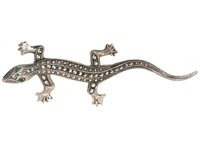 Silver & Marcasite Lizard Brooch