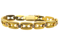 Art Deco 14ct Gold & Diamond Bracelet